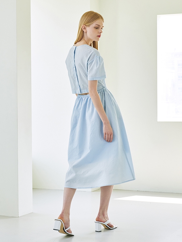 Back Open Dress - Light Blue