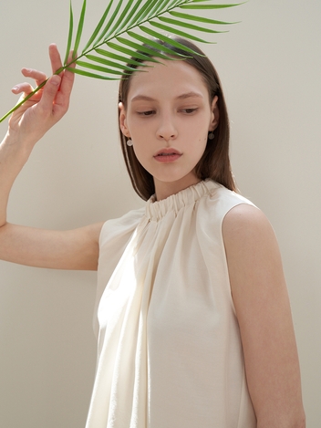 PLAMM Moby Halter Sleeveless Top_Cream