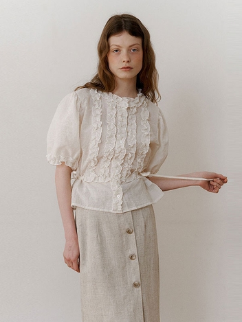 Sonia frill blouse (cream)