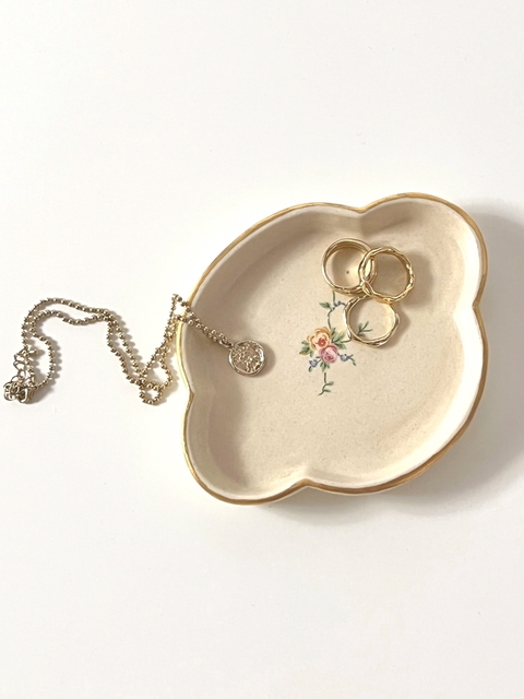 antique flower_clover tray