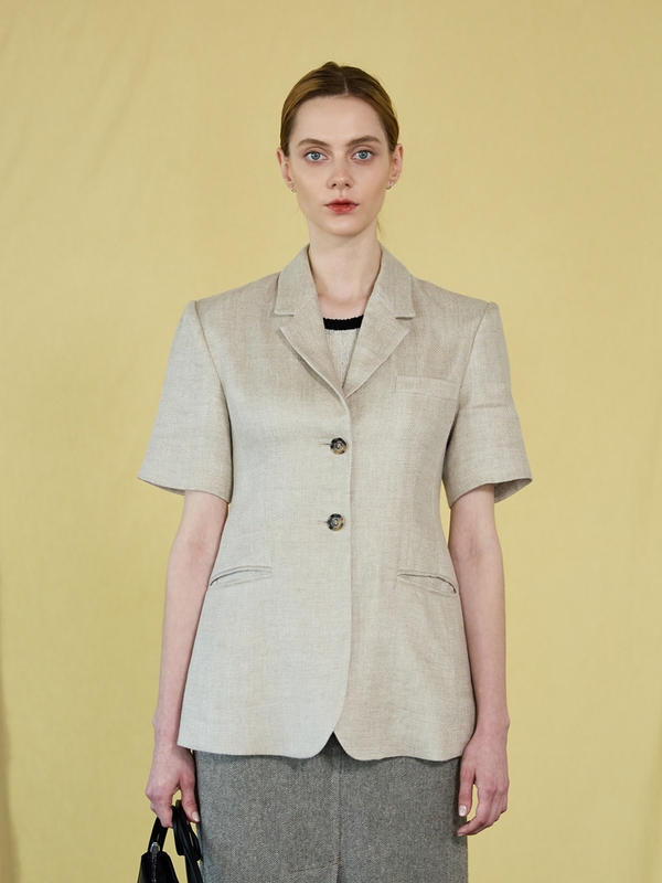 Tullip herringbone-linen jacket