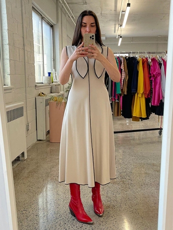 Cream And Black Jackie Dress