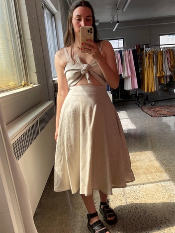 Raw Linen Berkley Skirt