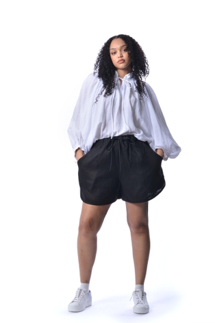 Black Linen Bailey Shorts