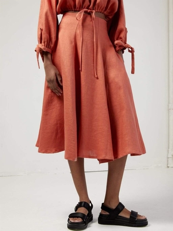Terracotta Linen Berkley Skirt