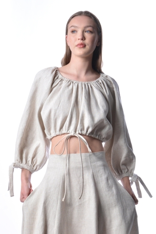 Raw Linen Poet Top