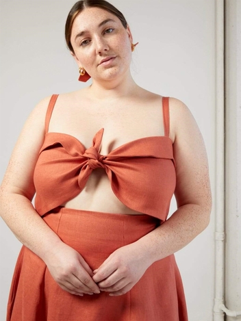 Terracotta Linen Molly Top