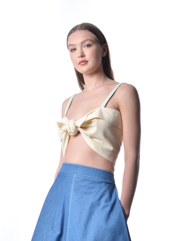 Yellow Seersucker Molly Top