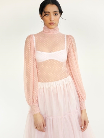 Pink Mesh Dolly Turtleneck