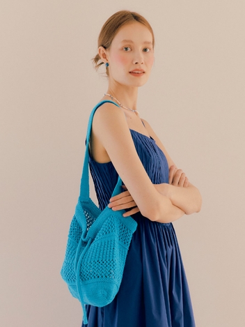 Crochet Bucket Bag_Teal Blue VC2236BG033M