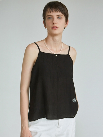 SEMI SATIN SLEEVELESS_BLACK