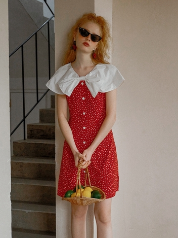 Cest vivid ribbon shawl short dress