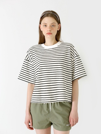 Terry stripe tee White