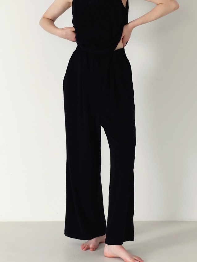 terry long pants black