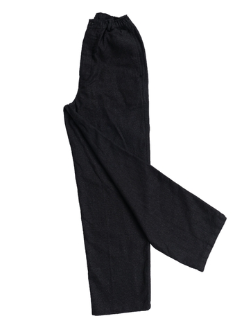 LINEN BANDING STRING PANTS [WIDE] _ BLACK