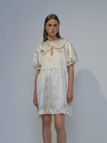 MILENA DRESS WITH DETACHABLE PADDED COLLAR