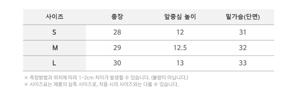 브라탑 사이즈