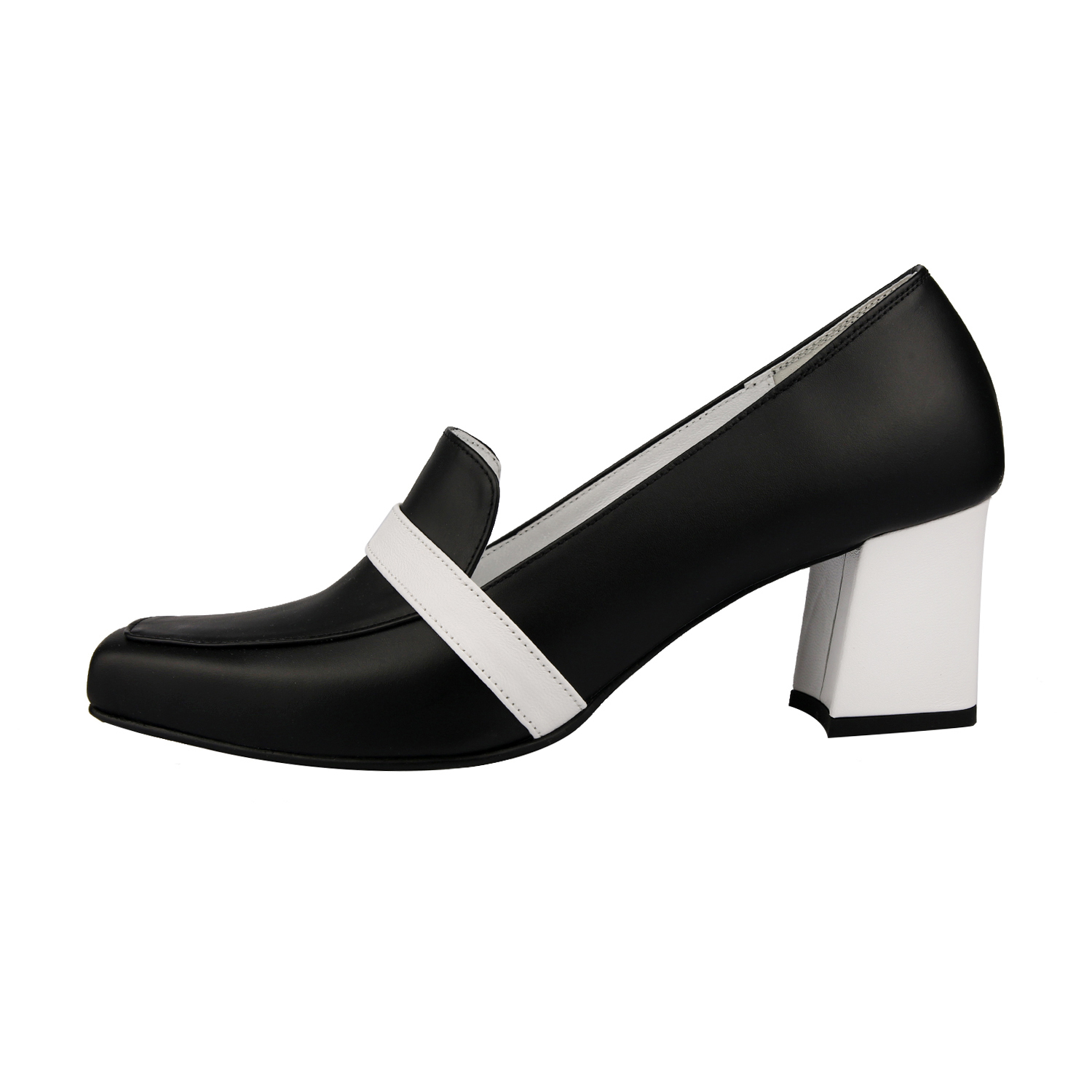 Color block loafer heel black_3