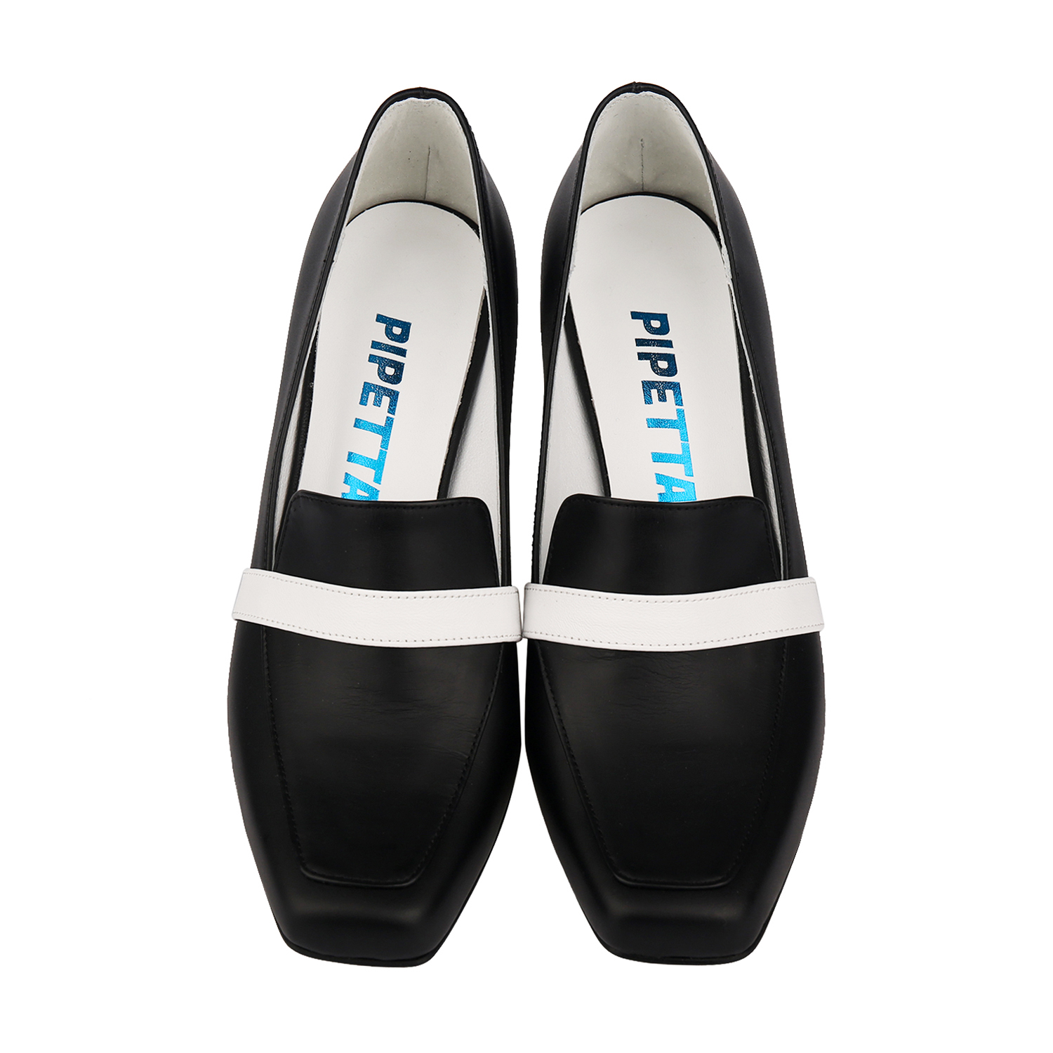 Color block loafer heel black_4