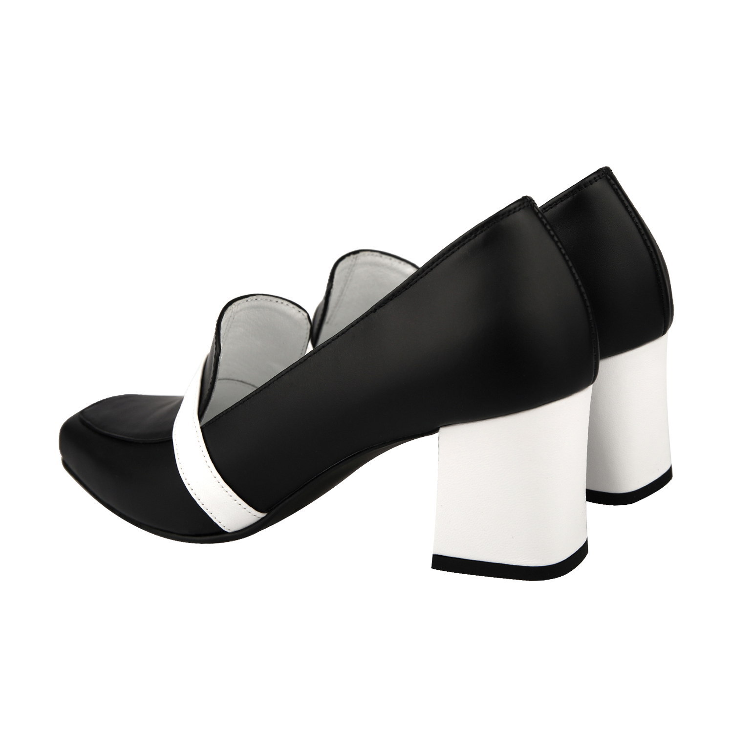 Color block loafer heel black_6