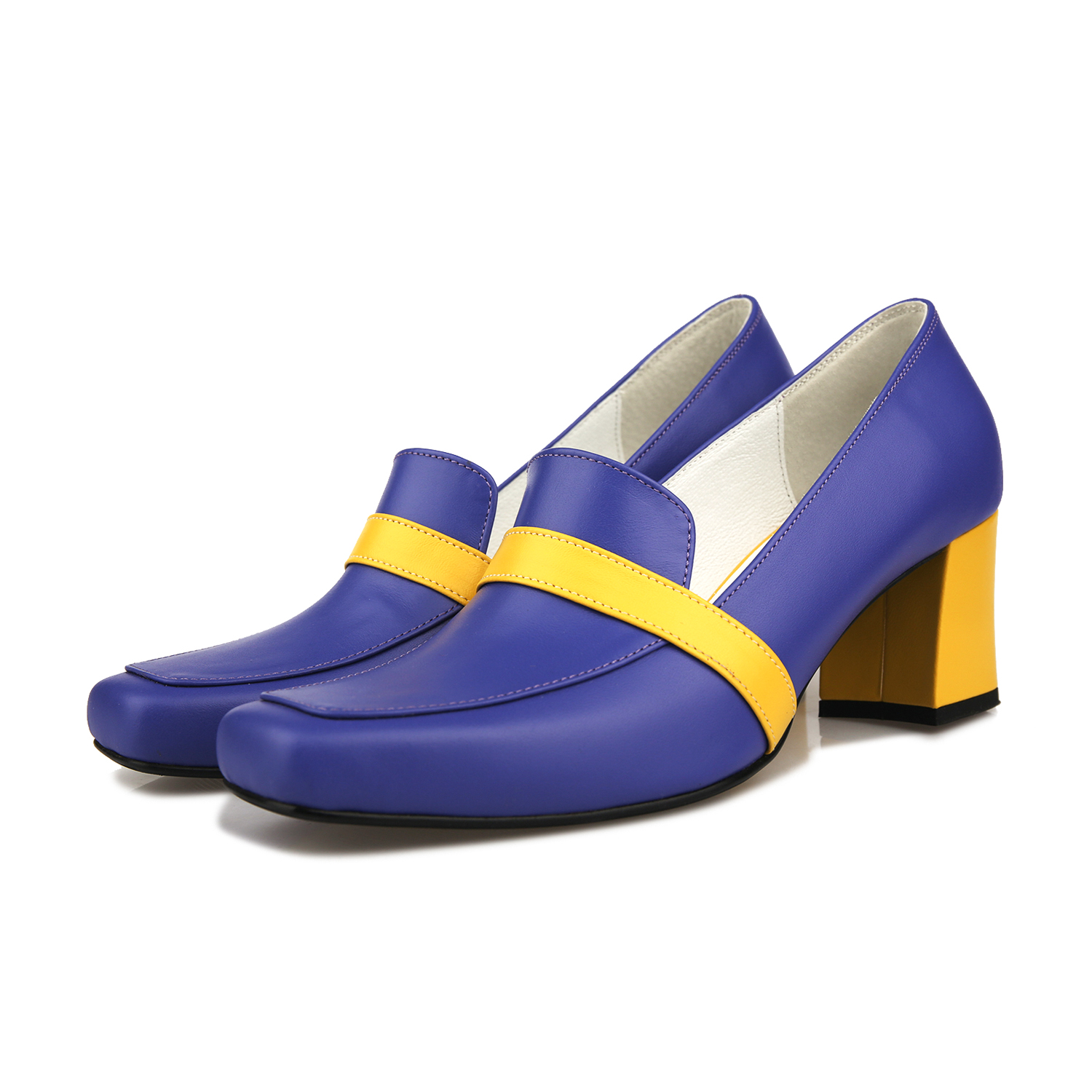 Color block loafer heel violet_1