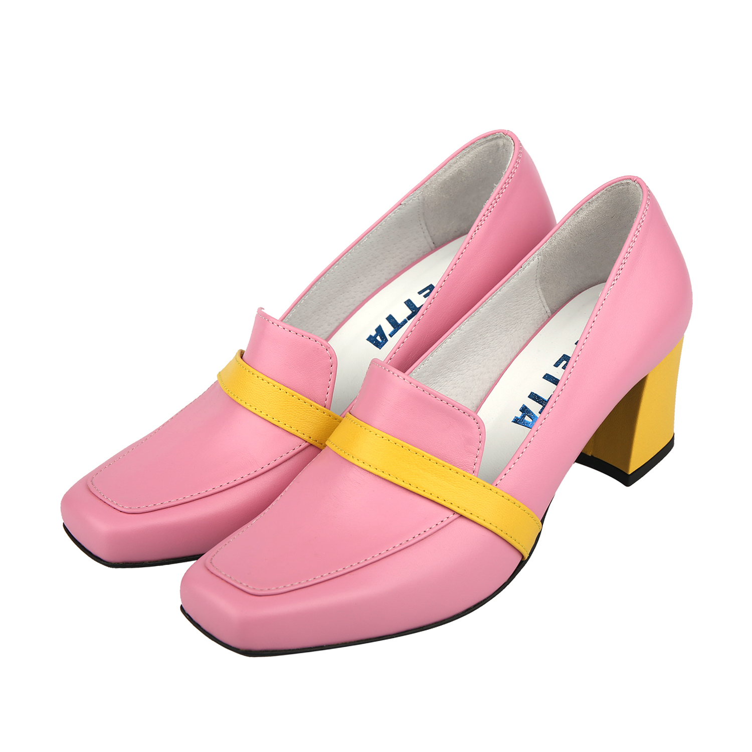 Color block loafer heel pink_2