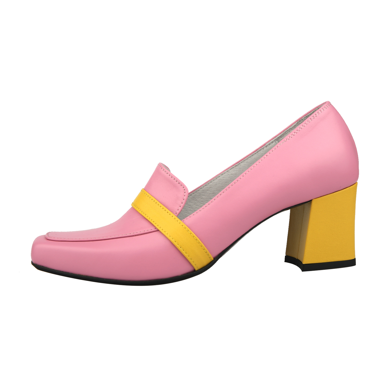 Color block loafer heel pink_3