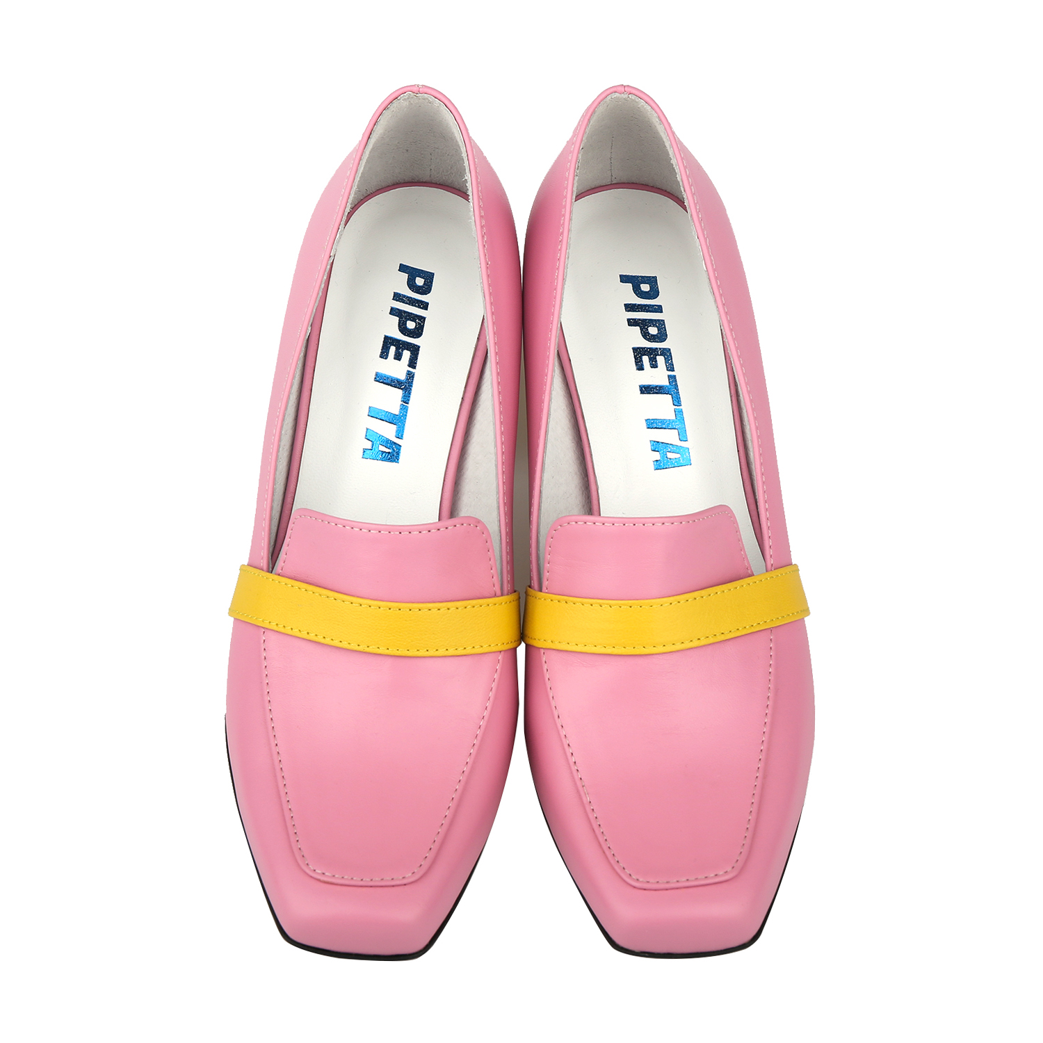 Color block loafer heel pink_5