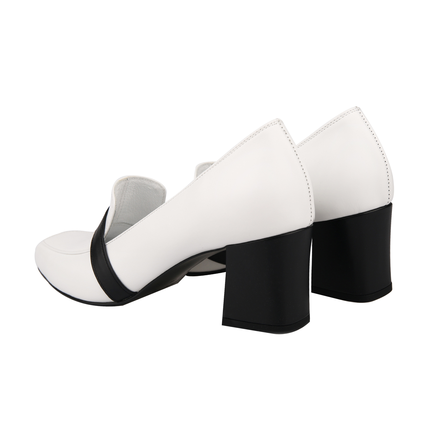 Color block loafer heel white_6