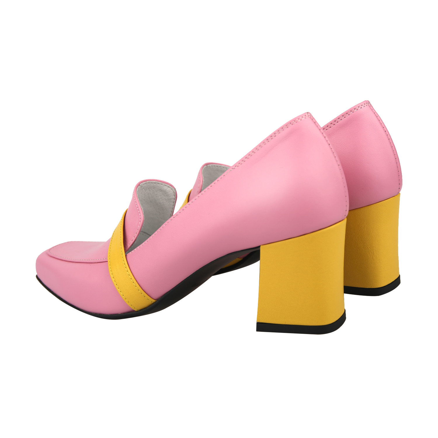 Color block loafer heel pink_6