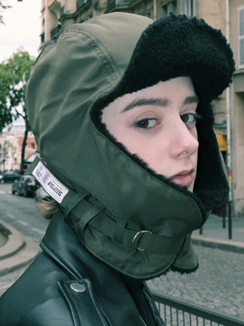 [Unisex]F/W Reversible Satin Trooper Hat Khaki