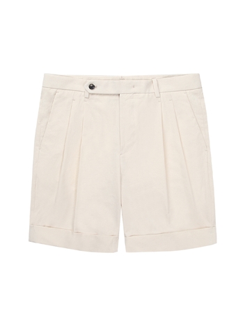 Two tuck Tapered Bermuda Pants_Cream