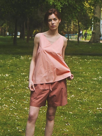 100% Cotton Pajamas for Woman (Peach/Brown)