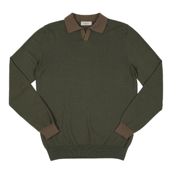 Blend Open Collar Knit (Khaki)