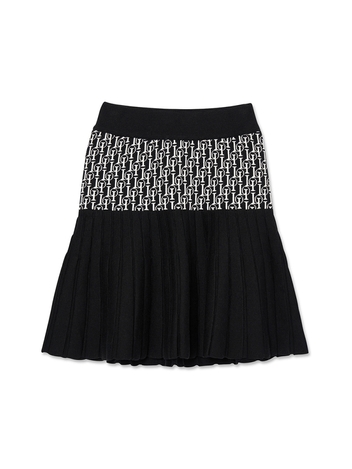 Signature Knitted Flare Skirt_Black