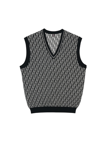 Signature Knitted V-Vest_Black