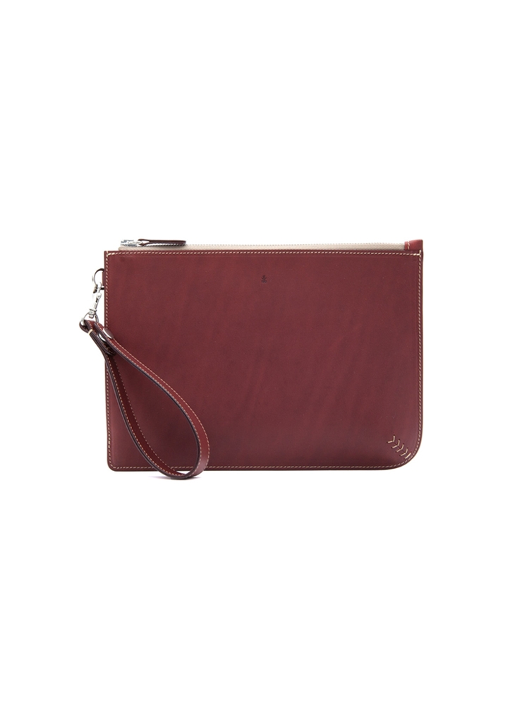 Leather Clutch (Burgundy)