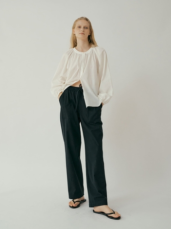 String Cotton Pants : Navy