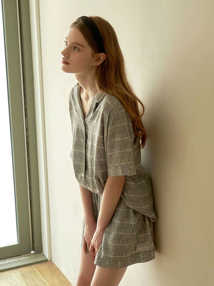 wave pajamas (woman/man) - gray