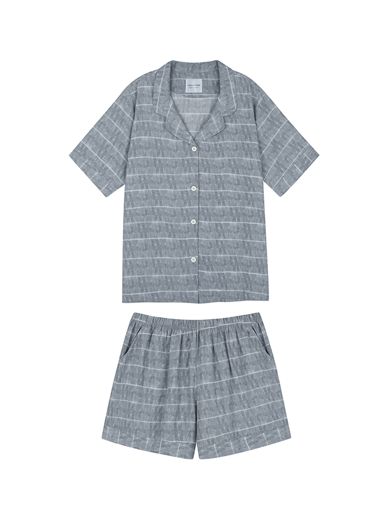 wave pajamas (woman/man) - gray