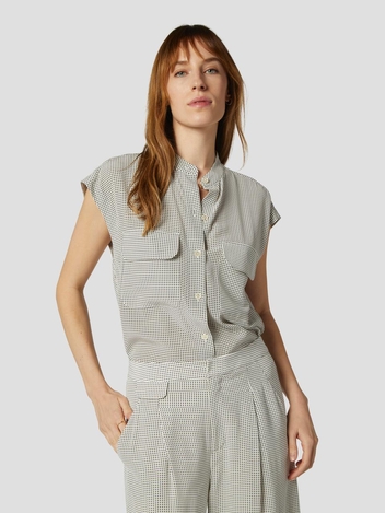 [이큅먼트] Covisa Silk Shirt - WHITE / BLACK