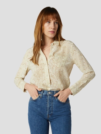 [이큅먼트] Leema Silk Shirt W/Pocket - HUMUS MULTI