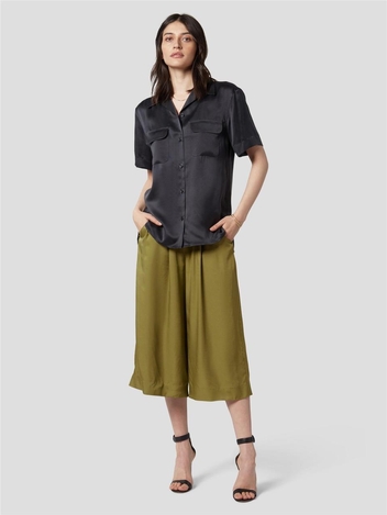 [이큅먼트] Amaia Silk Satin Shirt - True Black