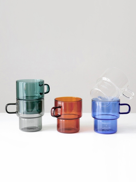 [2P세트] 카모메키친 스태커블 글라스 머그 400ml 5컬러