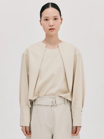 Oversized Tuck Blouse_Light Yellow