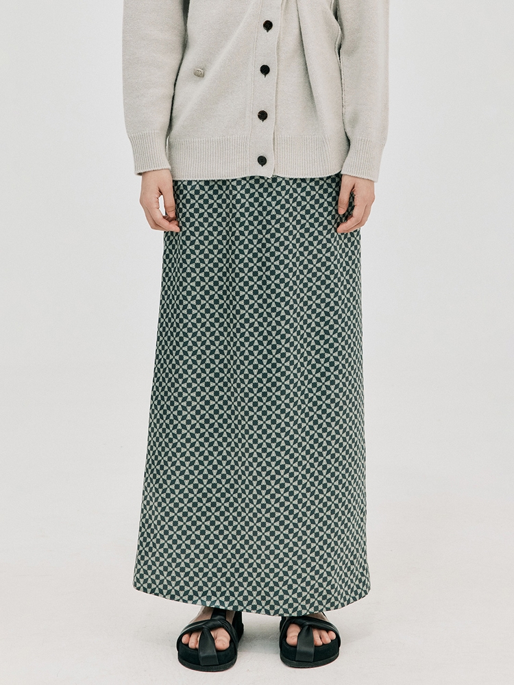 Silky Long Skirt_Dark Green