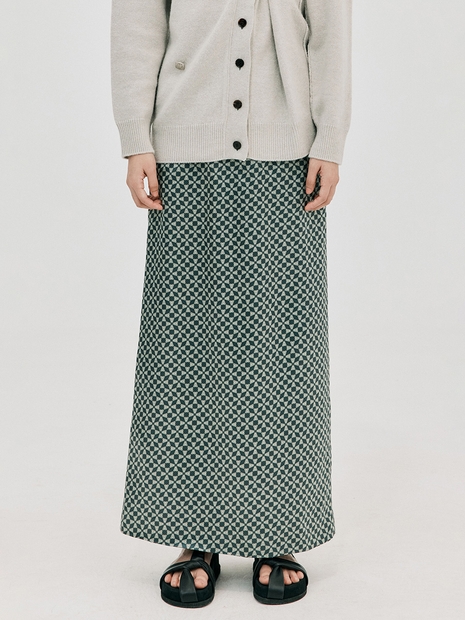 Silky Long Skirt_Dark Green