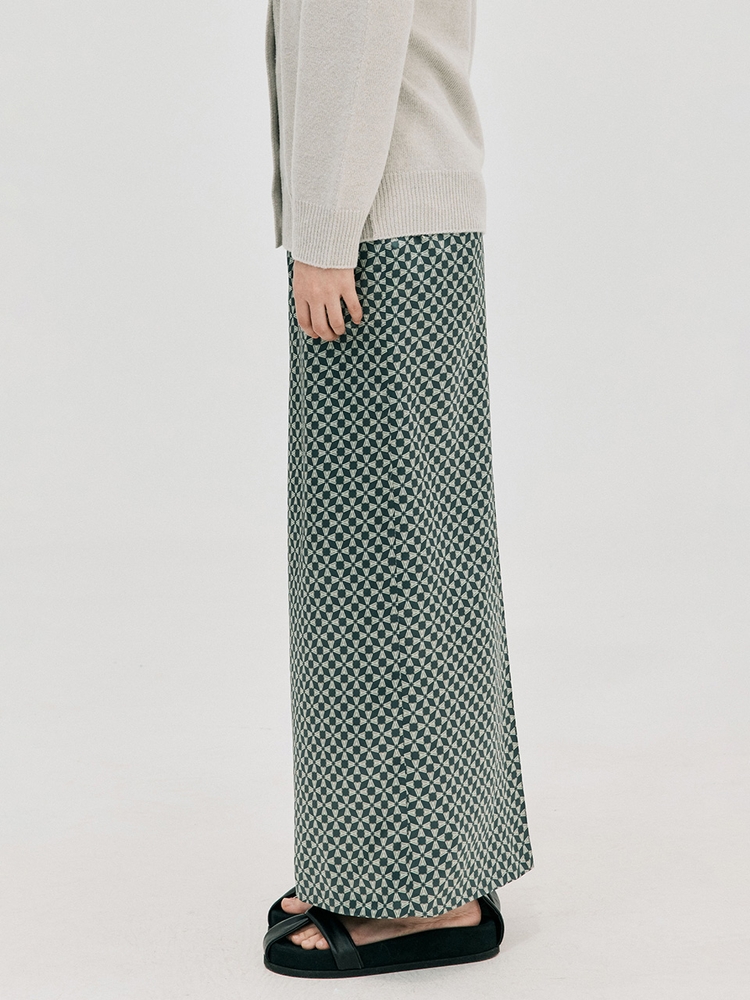 Silky Long Skirt_Dark Green