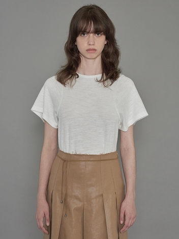 SLUB FLARE TEE_IVORY
