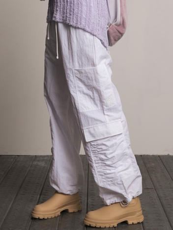 Double Pocket Nylon Cargo Pants [WHITE]